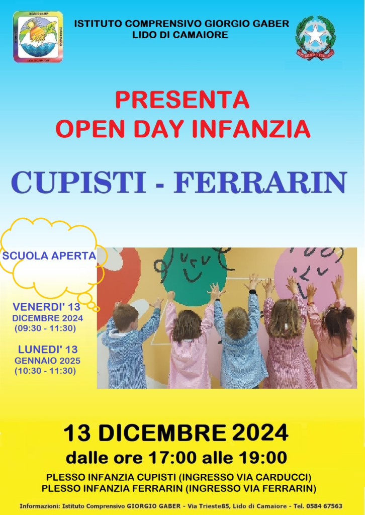locandina Open day scuola infanzia