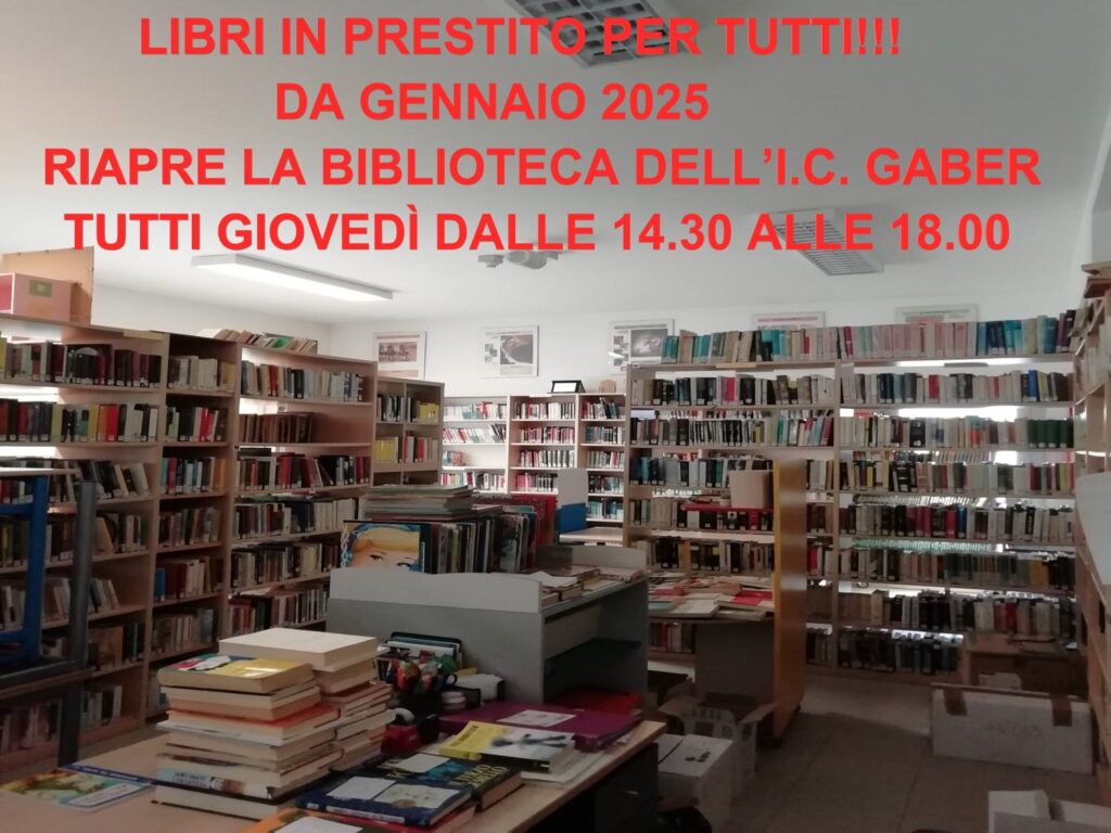 Foto locandina riapertura biblioteca